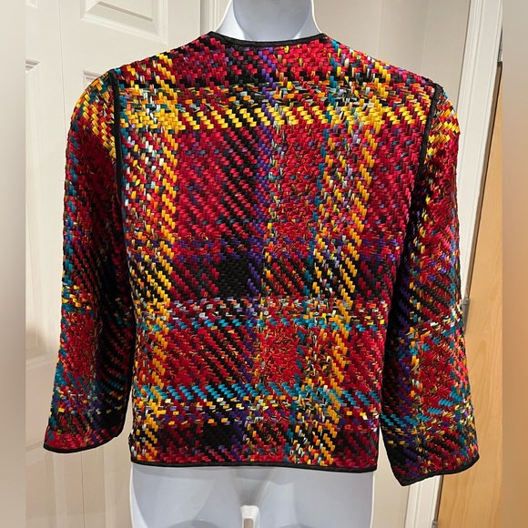 🛑SOLD! SOLD🛑Chico's Vibrant Plaid Woven Blazer - Picture 7 of 8